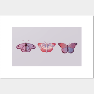 Three butterflies Posters and Art